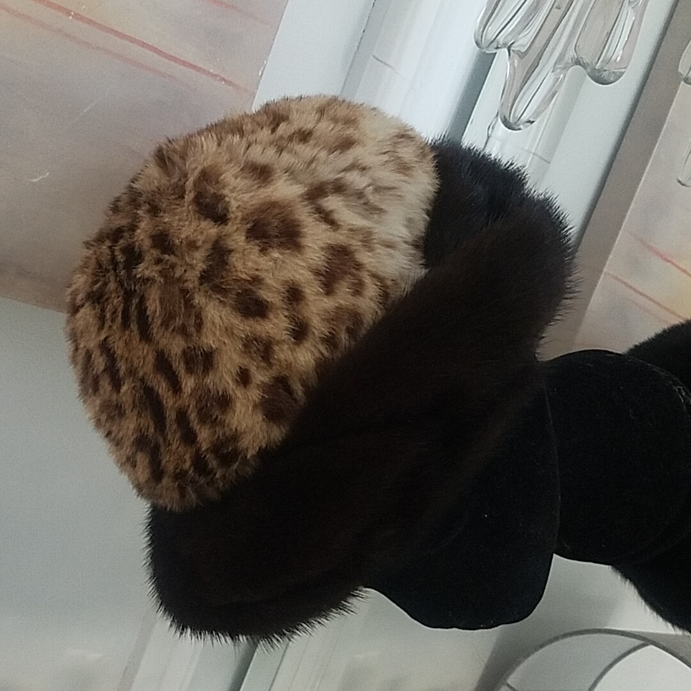 Vintage Spotted Fur & Real Mink Fur Hat